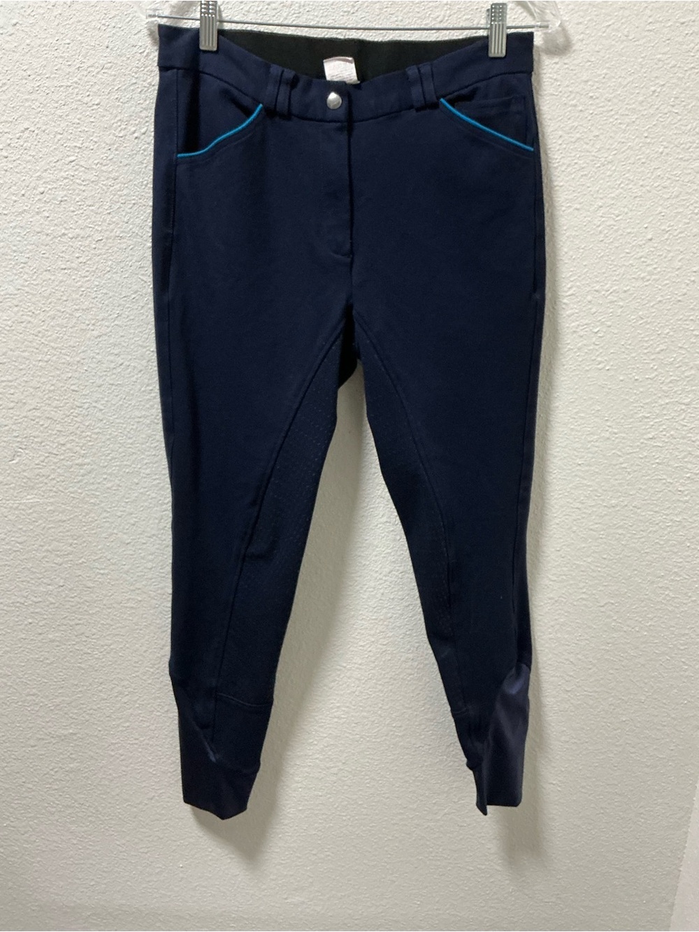 HR Farm Women’s size 32 navy blue silicone full seat Equestrian Riding breeches